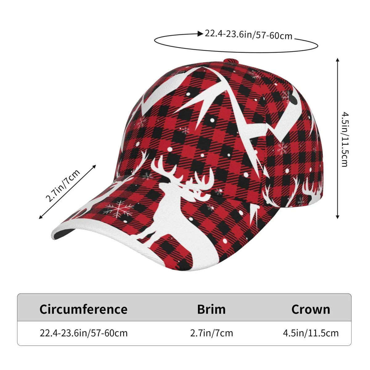 Hat(Christmas Seasons Size Balery Workouts Buffalo All Adjustable Dad Running for Plaid) Outdoor Baseball Activities and Cap