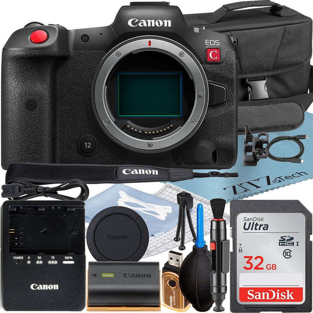 32GB SanDisk C EOS + Card (Body) Accessory R5 ZeeTech Camera Mirrorless with + Memory Canon Cinema 4K Video Case + Bundle