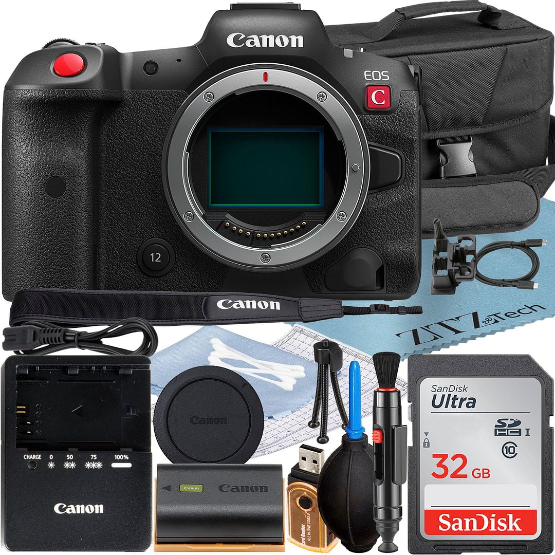 32GB SanDisk C EOS + Card (Body) Accessory R5 ZeeTech Camera Mirrorless with + Memory Canon Cinema 4K Video Case + Bundle