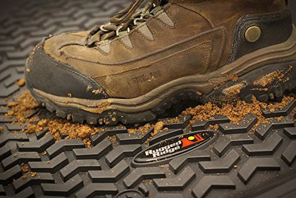 Cherokee Liner, RealTruck Floor Ridge Rugged 1984-2001 Black, | XJ 12920.25 Front; with Compatible by Jeep