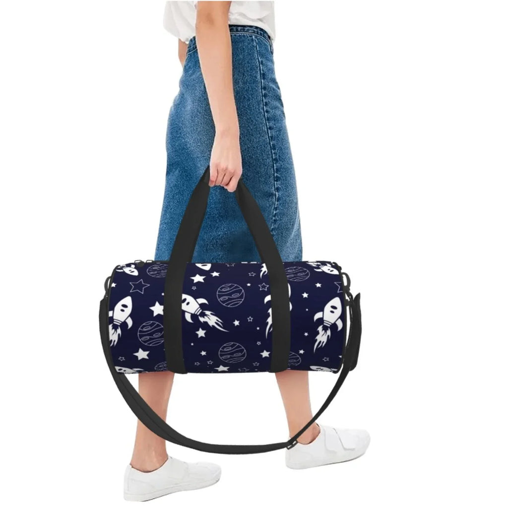 Men ZNDUO Bag, Travel Seamless Weekenders Shoulder Women Sports Round Bags Bag Space Pattern Gym for Tote