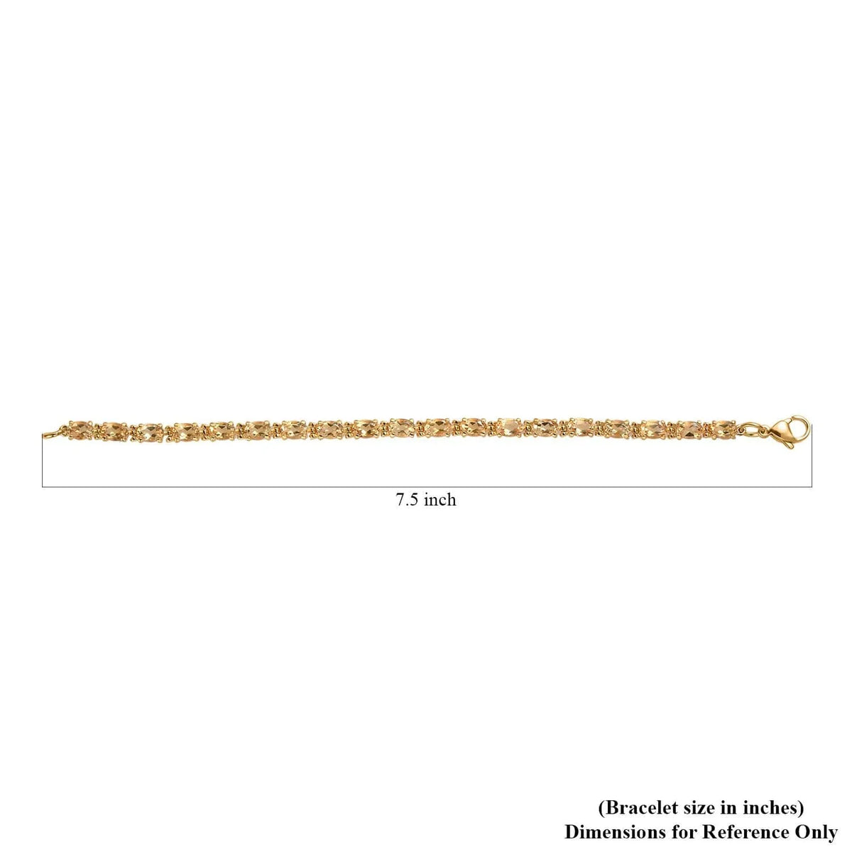 Shop Size Citrine Ct Women Ion 7.38 Birthday Gold Steel Oval for Jewelry Bracelet 7.25" LC Yellow Plated Gifts Stainless
