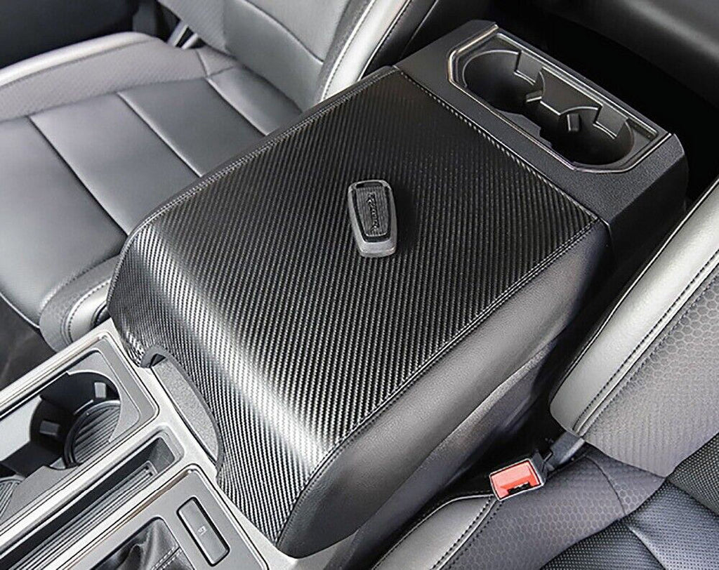 Carbon Protector Armrest Center Console Cover Pad Leather F150 Teledu