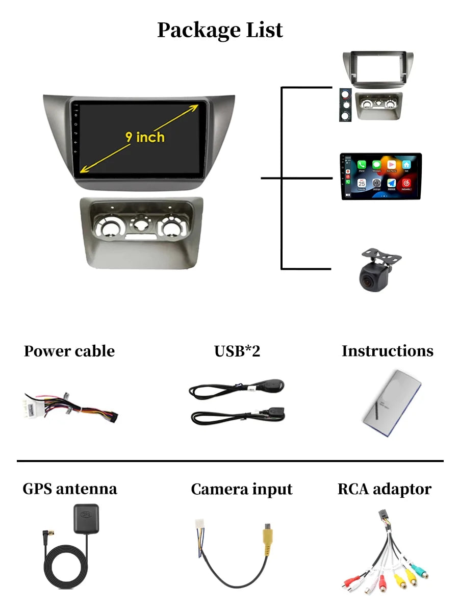 Stereo - Android With Mitsubishi Carplay 9 Car For Bluetooth CS Android Radio 2010 Lancer Navi 2000 Screen GPS Auto