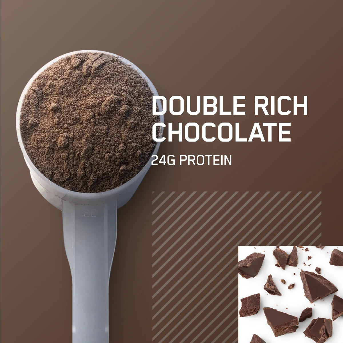 74 Standard Double Rich Powder, 5 Servings Optimum lb, Protein Whey Chocoalte, Gold 100% Nutrition,