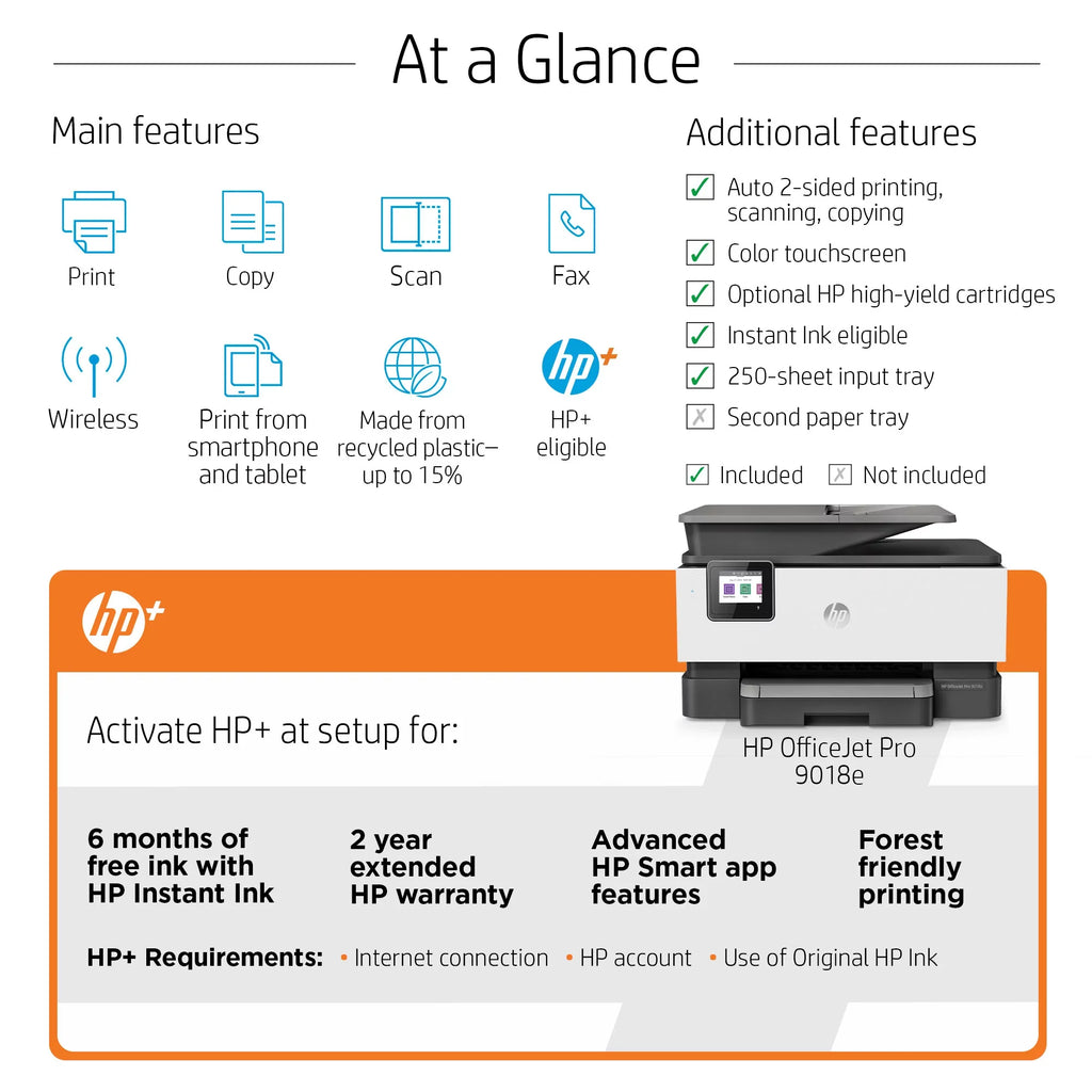 9018e Inkjet OfficeJet Pro Wireless HP All-in-One Printer Color