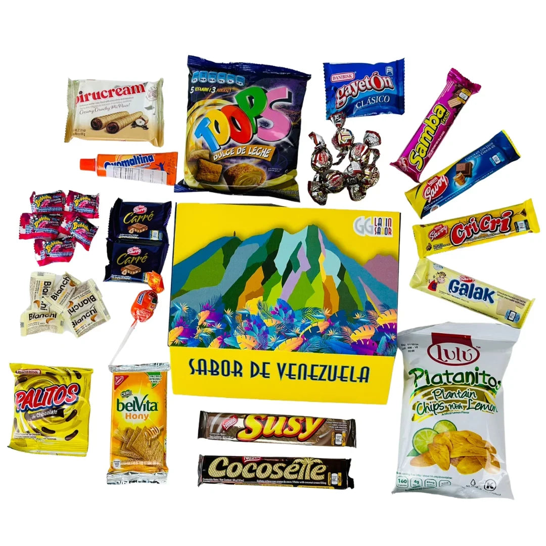 Susy Pack Assorted Gift Snacks Crate Venezuela Food Candies & SABOR Variety LATIN Toronto Sweet Chips Chocolate Cookies, Cocosette Mix Box