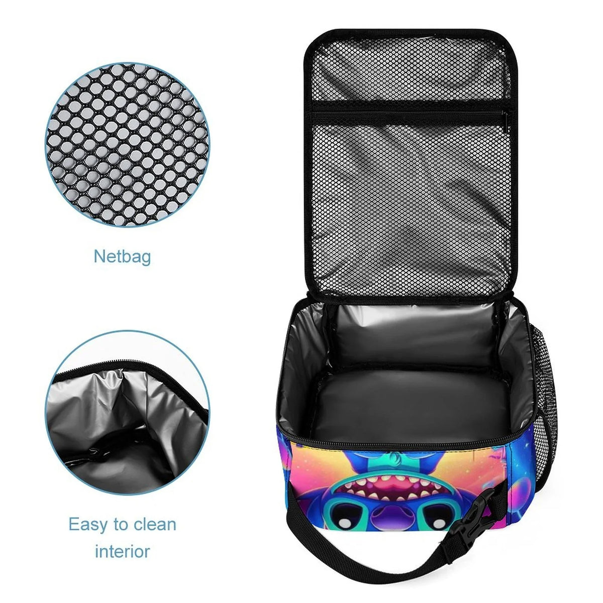 Kids Adult Tote Bag Boys Girls Thermal Cooler For Portable Art Lunch Handbag School Lilo Insulated Bag Bento Stitch Office