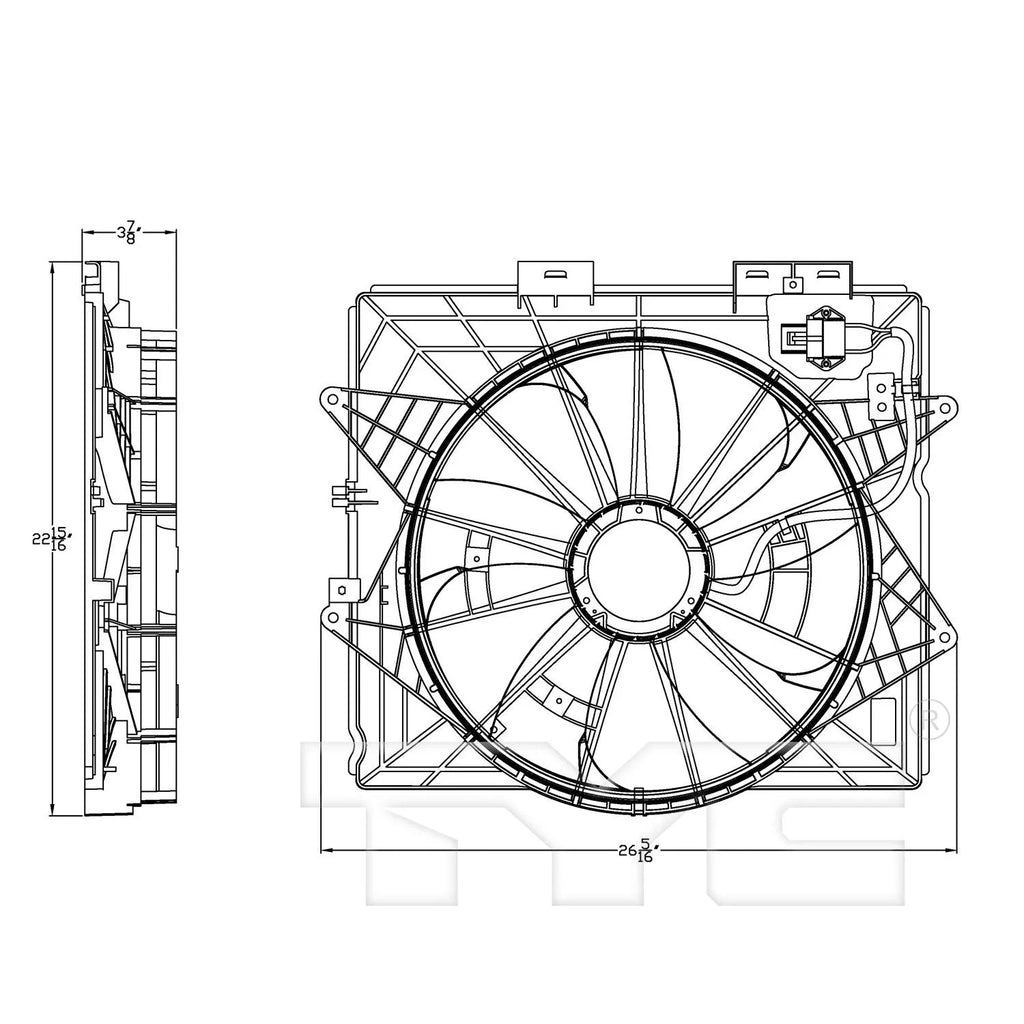 Assembly CADILLAC CADILLAC Condenser SRX Radiator 2009 Fits and CTS, select: Fan 2009-2015 Dual