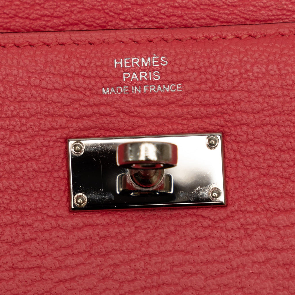 Kelly Wallet Leather Classic Pink (Good) Authenticated Unisex Chevre Long Pre-Owned Calf Hermès Wallets