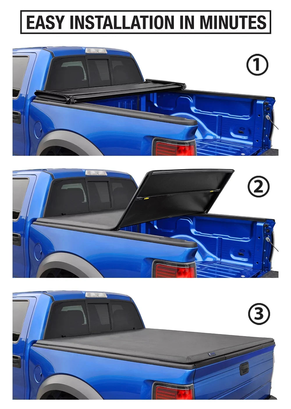 Truck inch) feet Tri-Fold Cargo Cover TG-BC3D1015 2012 Trifold For (NOT Cover 5.8 Dodge Stepside) 2015 2011 2013 Fits (69.6 Bed TYGER 2009-2016 2010 1500 Tonneau Pickup Tonno Ram 2014