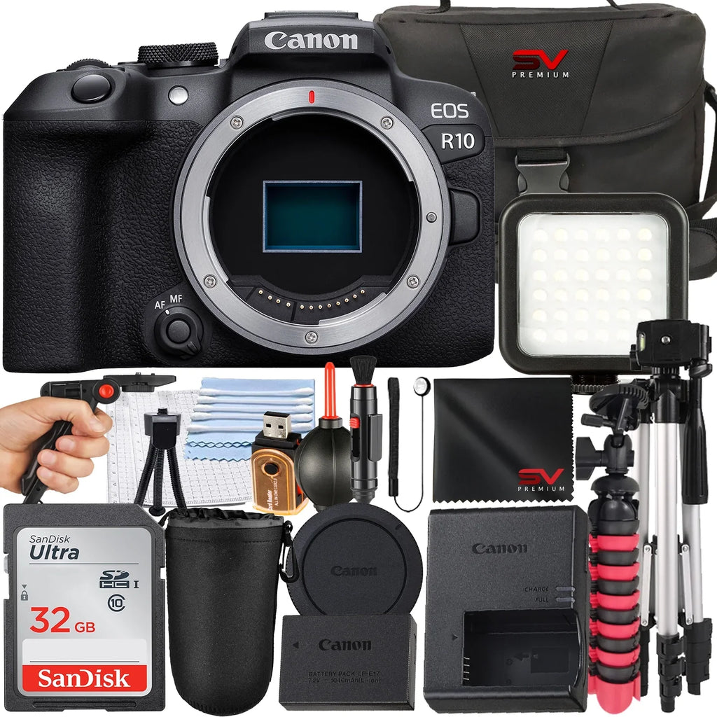 SV Camera Canon Memory + Bundle Card Accessory (Body + 32GB + Tripod Mirrorless Case Only) with R10 Premium EOS SanDisk