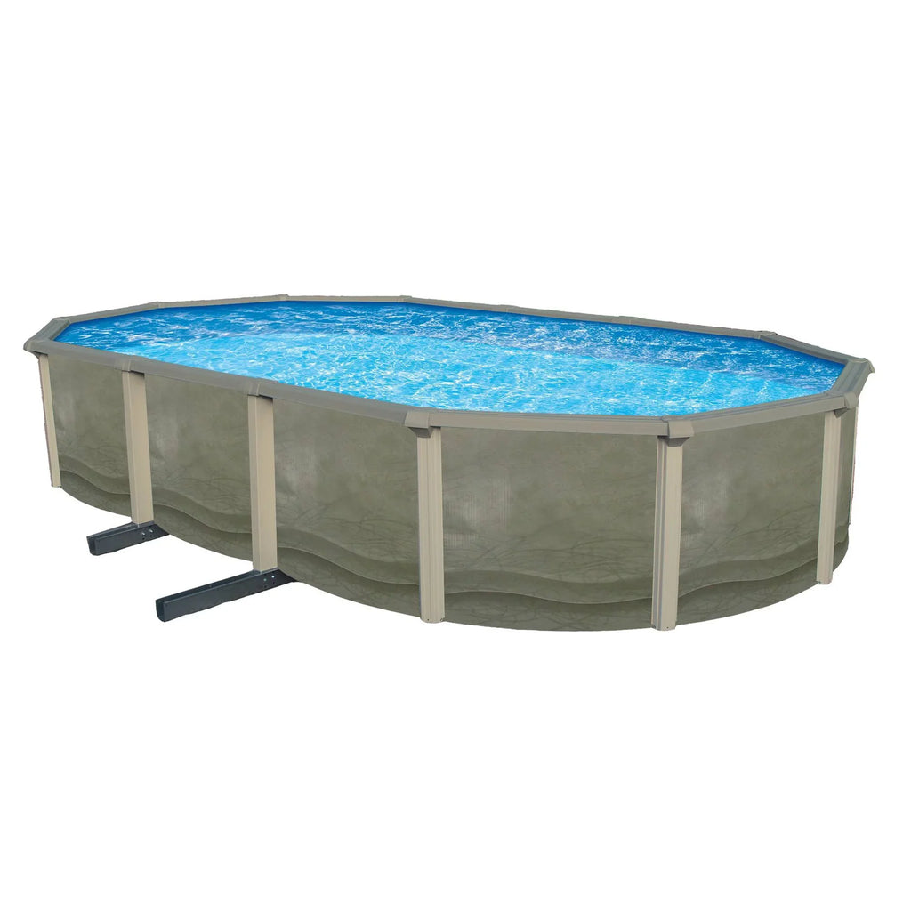 Pool Steel Top 18' Bluewave Wall Round Deep Trinity 7-In Rail 52-In W/