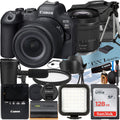 Camera II SanDisk 24-105mm Mark ZeeTech R6 Memory + Mirrorless Card Canon EOS 128GB Flash + + + Lens with Accessory LED Case Bundle RF