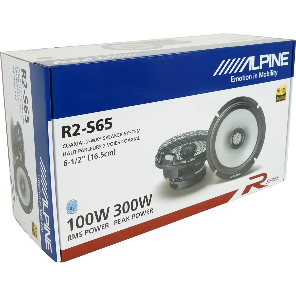 (4) Alpine R2-S65 High-Resolution 6.5" Speakers Audio Certified Car 2-Way