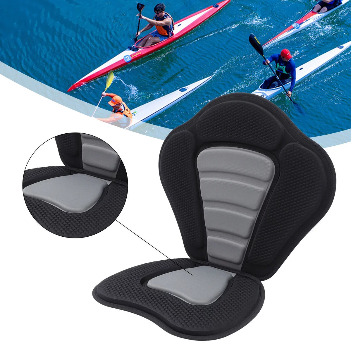 Seat Kayak Rest Storage Bag Seat Comfortable Padded Kayak Seat Seat w/ Cushion