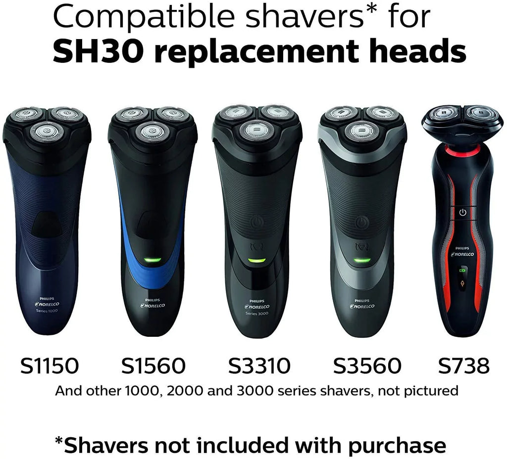 & Philips 3000 Style, Lift series Compatible Shaver Series Click Shaving SH30/52 1000, & Shavers 3000 Norelco 2000, with Philips Heads S738 Cut and Norelco