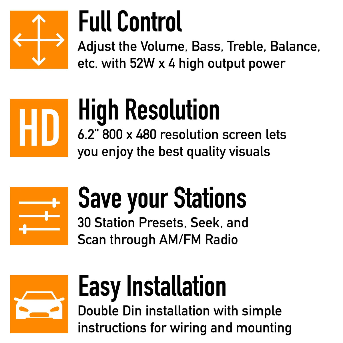 Touch XOD1752BT In-Dash XO 6.2" Screen Receiver DVD Vision