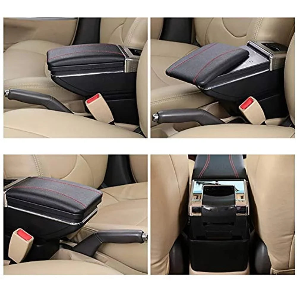 Armrest Versa 2007-2011 Console OUKANING Parts Leather Automotive Box For Nissan Body Black Storage Rotatable Tiida Latio Center Automotive