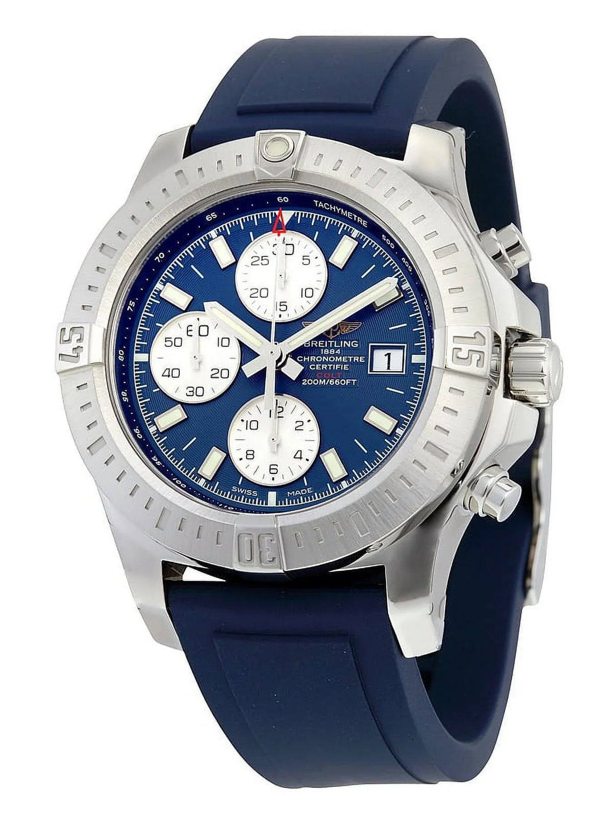 Automatic Rubber Chronograph A1338811-C914BLPT Breitling Blue Blue Watch Mens Colt Dial
