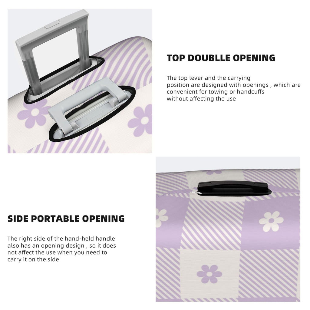 Purple Suitcase Cover Plaid Kll Cover Protector- Buffalo Floral Suitcase Luggage