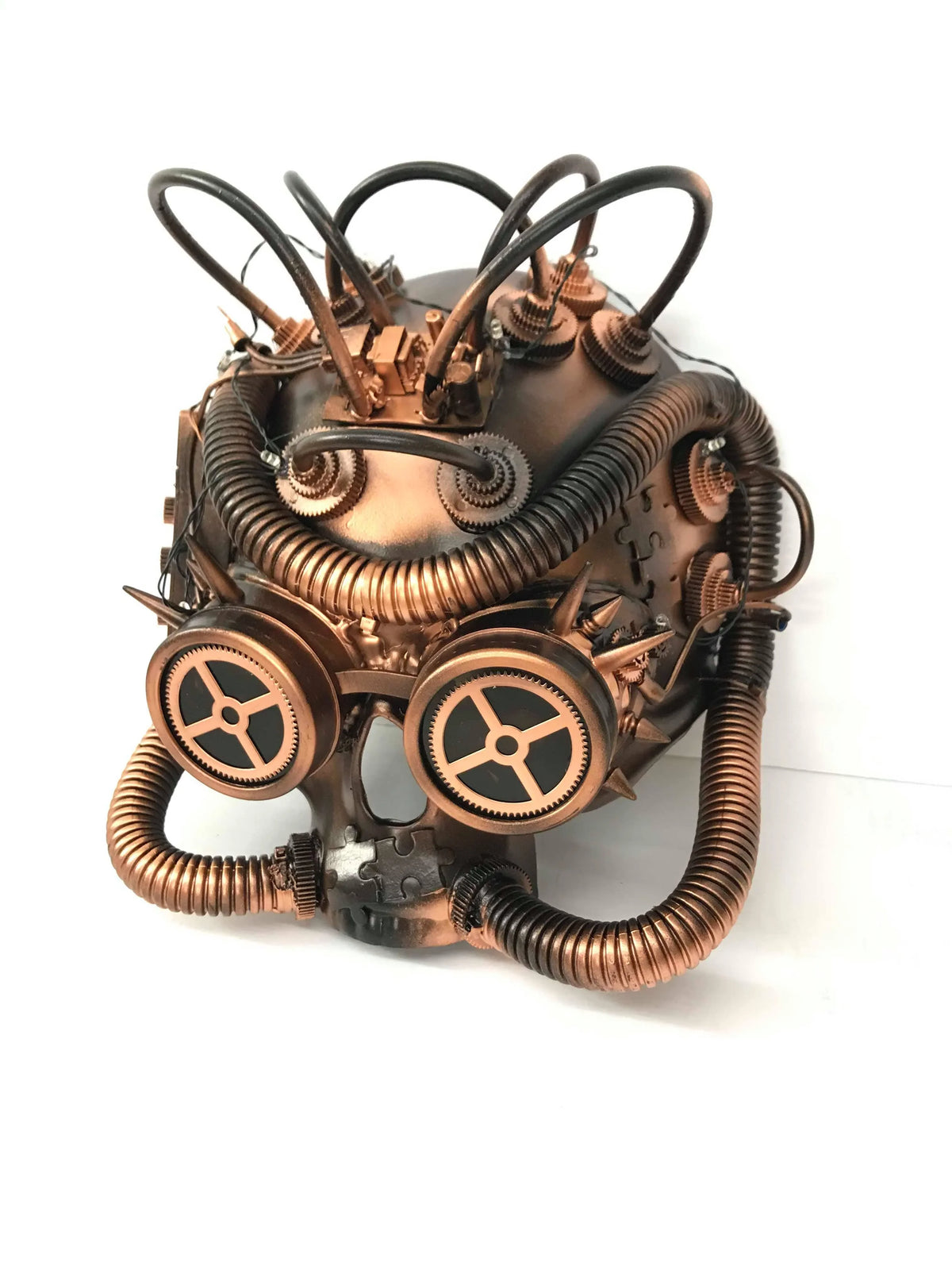 Mask Masquerade Light-Up Skull LED Post Adult Copper Steampunk Goggles Metallic