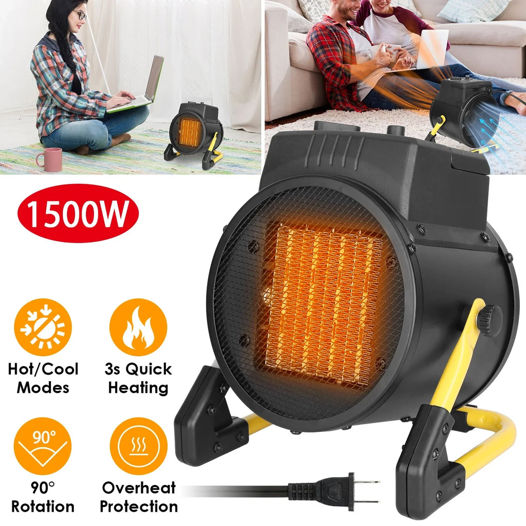 Electric 1500W Desk Adjustable Ceramic Protection Temperature Bedroom Fan Portable with Personal Overheat Office Space Heater iMounTEK for Heater