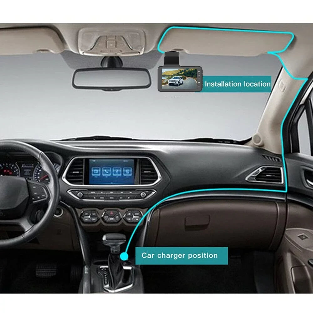 inch installation vision dash front HD and free recorder New night lens rear driving wholesale dual 4 camera