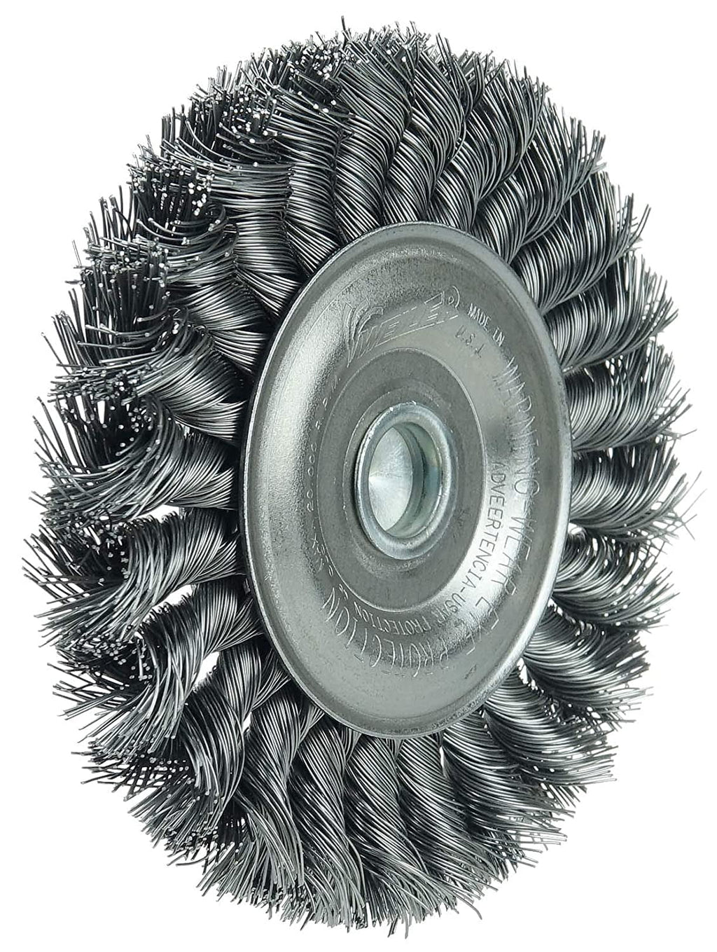 17687 1/4" Wheel, Wire in .014" Steel 4" Weiler Stem-Mounted Fill, the Knot Stem, Made USA