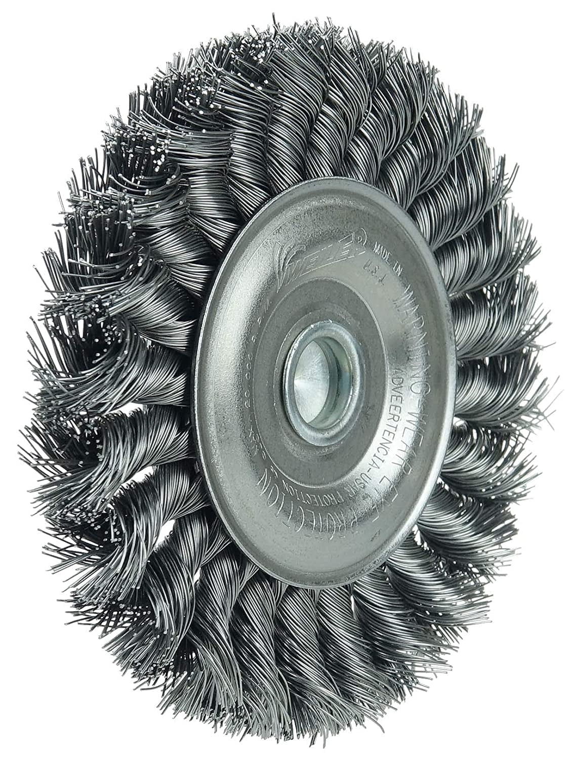 17687 1/4" Wheel, Wire in .014" Steel 4" Weiler Stem-Mounted Fill, the Knot Stem, Made USA