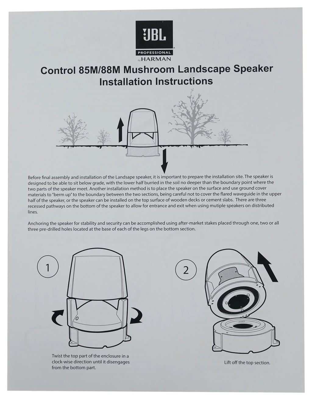 Outdoor 88M Amplifier 70v Speakers Landscape 8" (3) + Commercial CONTROL JBL