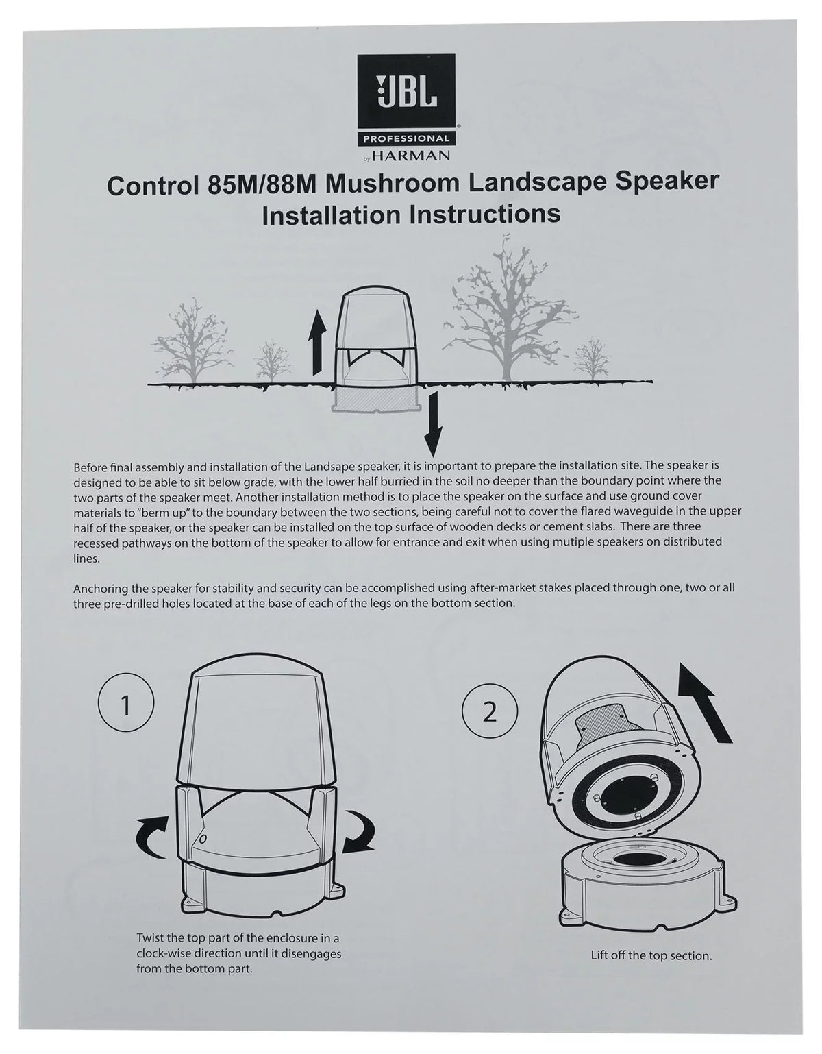 Outdoor 88M Amplifier 70v Speakers Landscape 8" (3) + Commercial CONTROL JBL