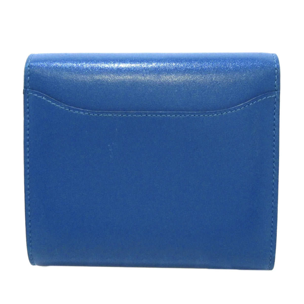 Wallet Wallets Authenticated Pre-Owned Small Constance (Good) Unisex Calf Hermès Leather Compact Blue
