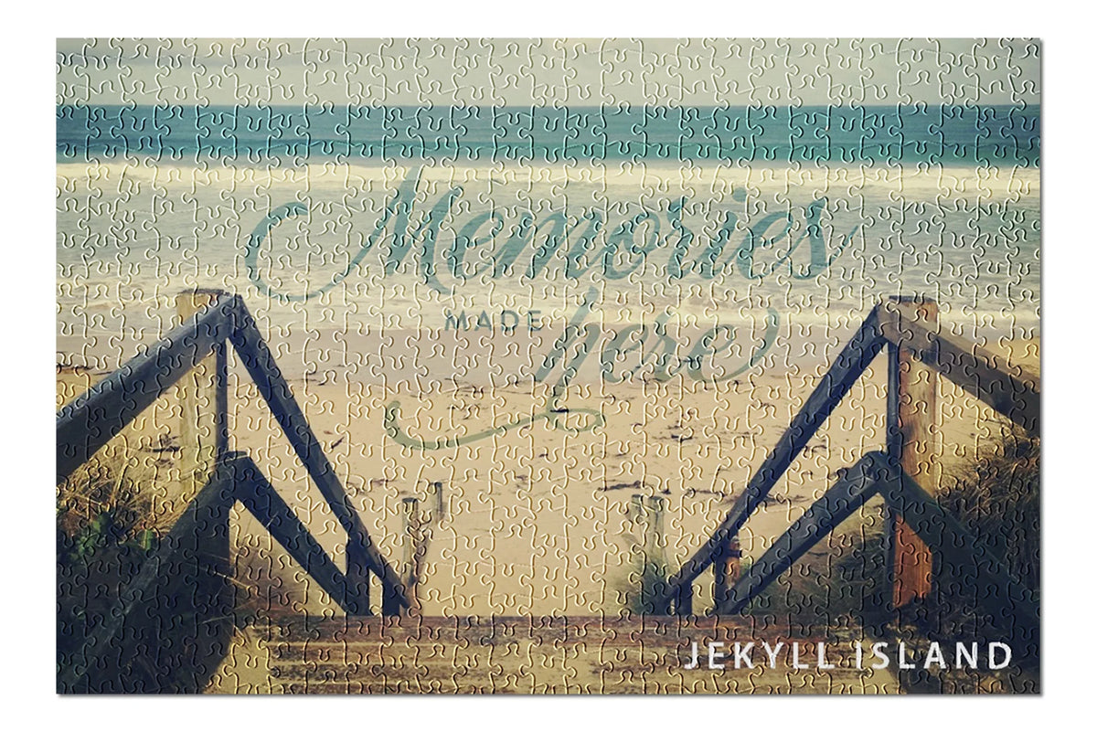 Made Georgia, inches, Here, and Memories Premium Jigsaw Beach Sandy Piece Stairs in 500 USA) Made (19x27 Jekyll and Island, Adults for Puzzle Family,