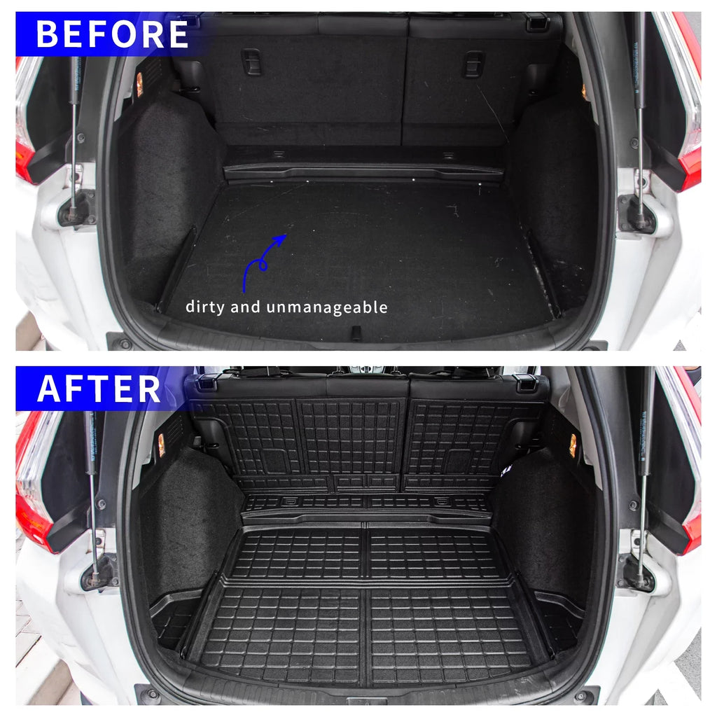 Mats) Rear Fuel Mat Back 2021 + Trunk Seat Honda 2017-2022 Weather TPE Cargo All Trunk Fit Mats Accessories Protector Liner Liner Backrest Cover CR-V (Trunk CRV