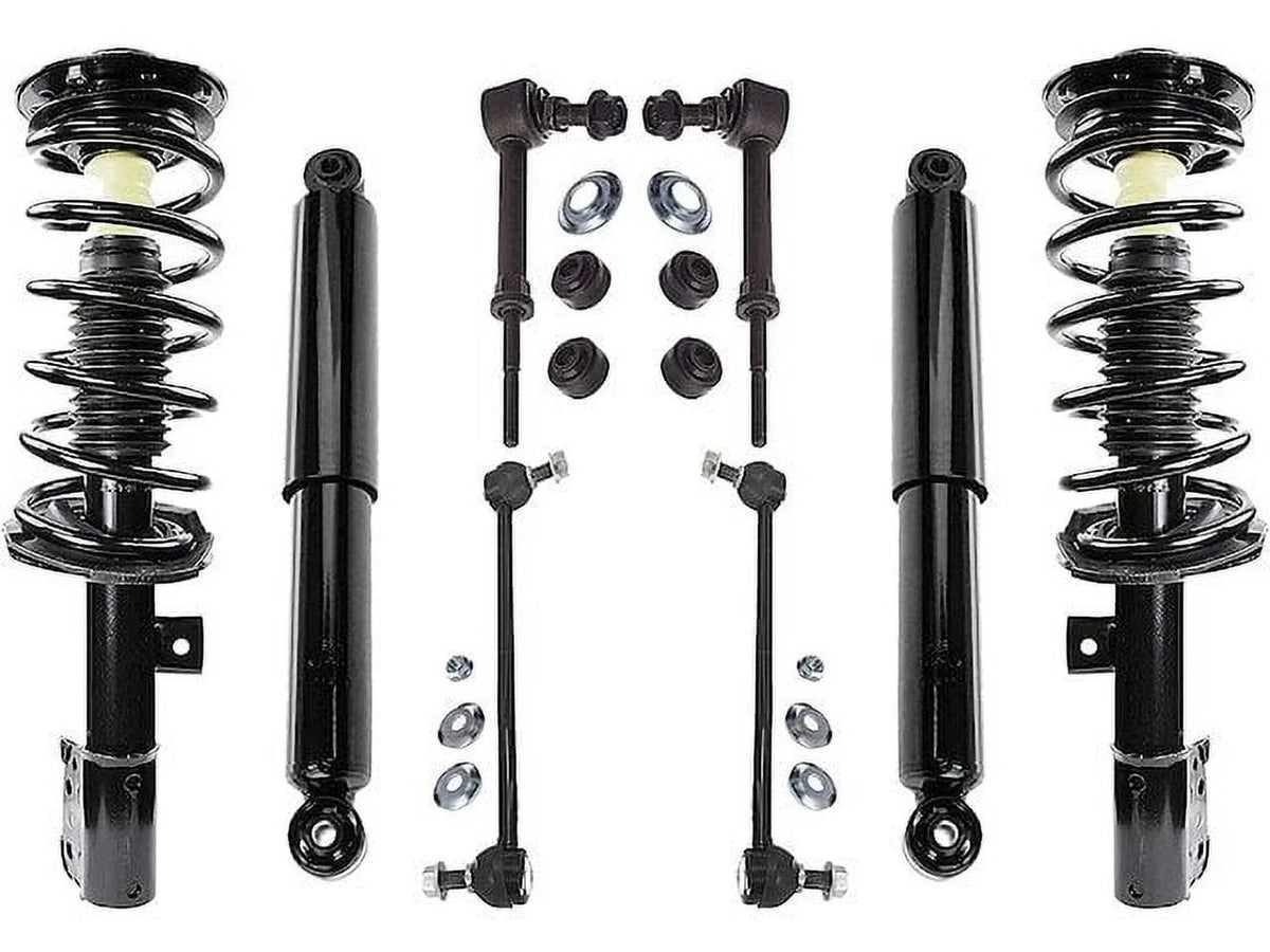 8 Piece Shock and Rear 2017 Strut (Models Sport Only) 2009 2008 Bar - Compatible without with - Equinox Chevy Wheels Coil and 2012 Front Suspension Link and Kit - Spring Sway 19 2010 2011 Inch