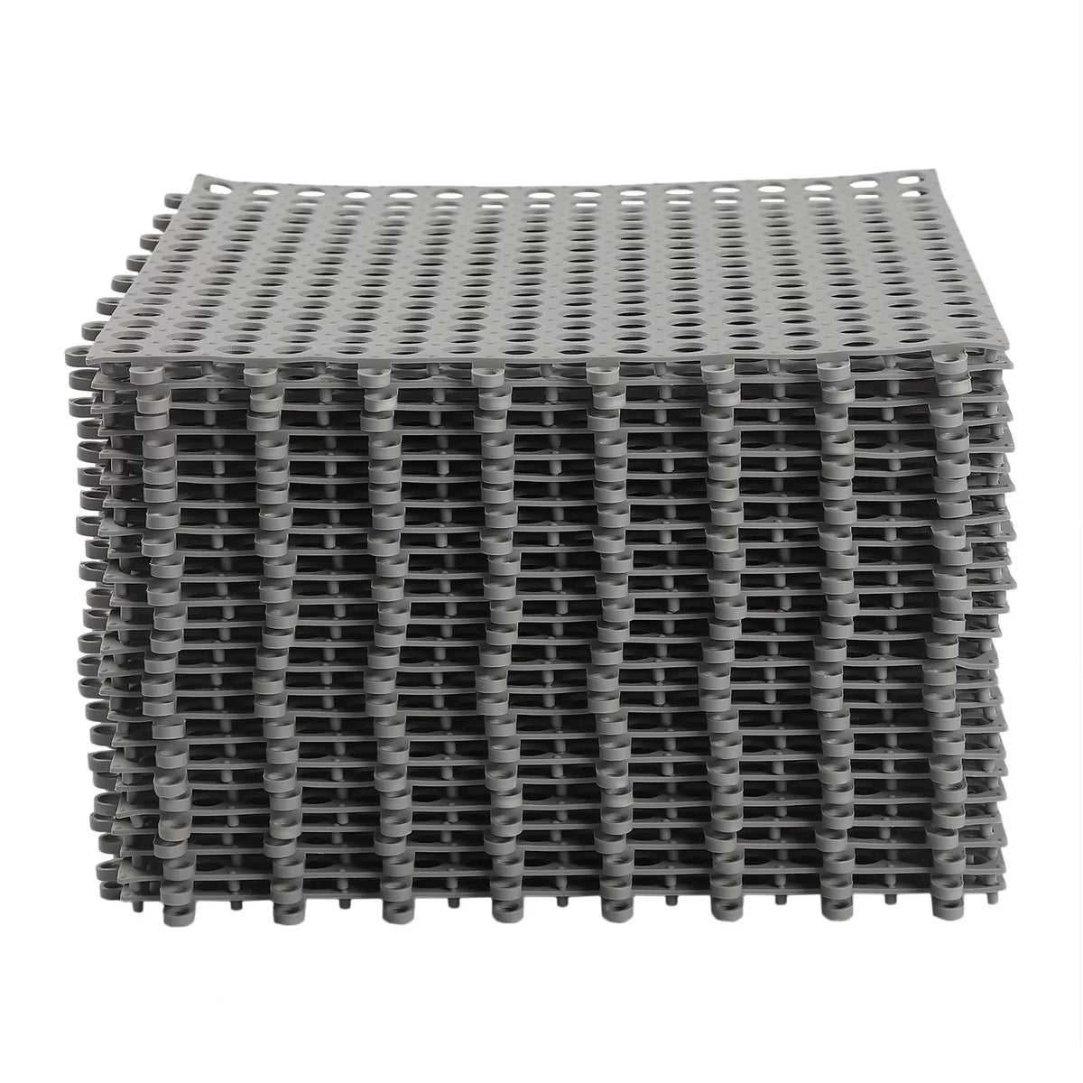 Nonslip 24PCs 11.8*11.8" Shower Bath Mat,Soft Gray Kitchen, Mat Bathroom, with PVC Pool Drainage Holes for Interlocking Floor
