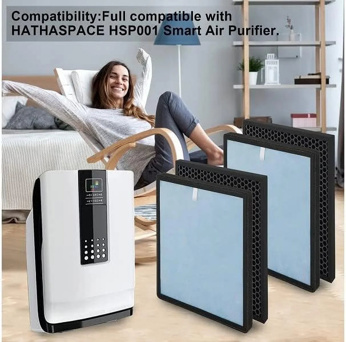 HEPA Air Purifier Air Compatible RP-AP002,Home Renpho True RP-AP001/ Part&Accessories RP-AP001S/ H13 Purifier Replacement with Filter