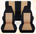'- Jeep Two Tan Tone Front&Rear Wrangler Full Seat LJ and Set 2003-2006 Covers:Black with Compatible T233-Designcovers