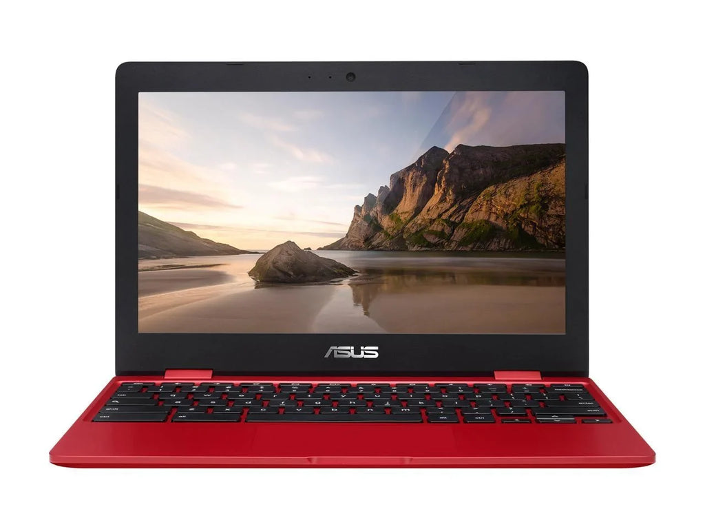 Intel ASUS Red, Chromebook 32GB 4GB Flash Storage, C223NA-DH02-RD Laptop Celeron, in RAM, 12,