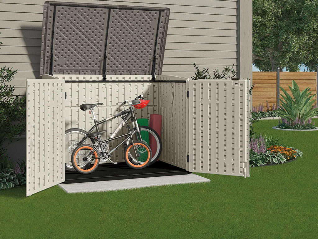 in H in and Shed, Storage Plastic W Gray, Suncast 70.5 44.25 Off-White in D 52 x x