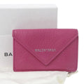 wallet (Good) Pre-Owned with 391446 BALENCIAGA pink paper tri-fold mini hook leather Balenciaga