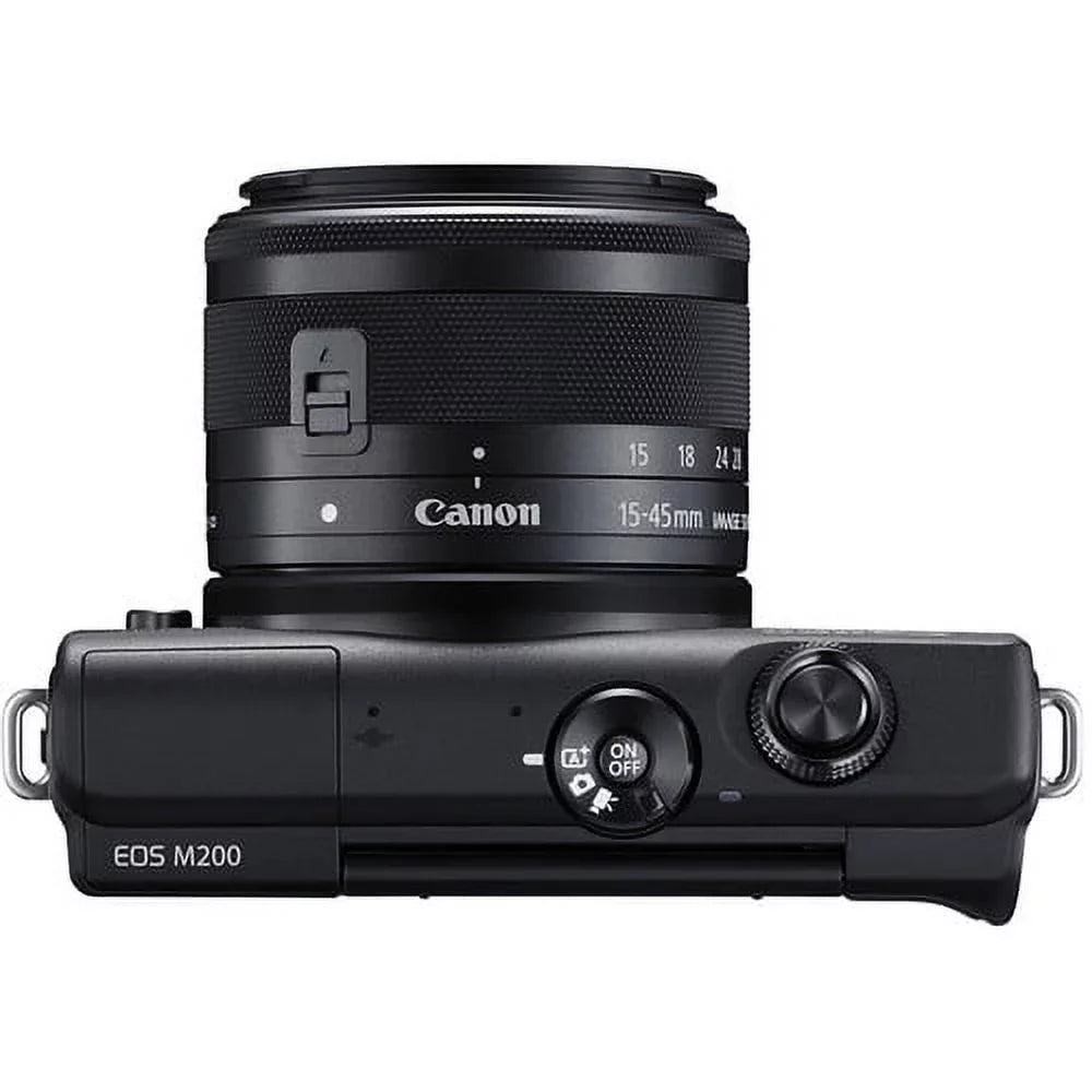 '+ Black More Canon Digital EOS (New) Mirrorless M200 Camera (3699C009) with Lens 15-45mm