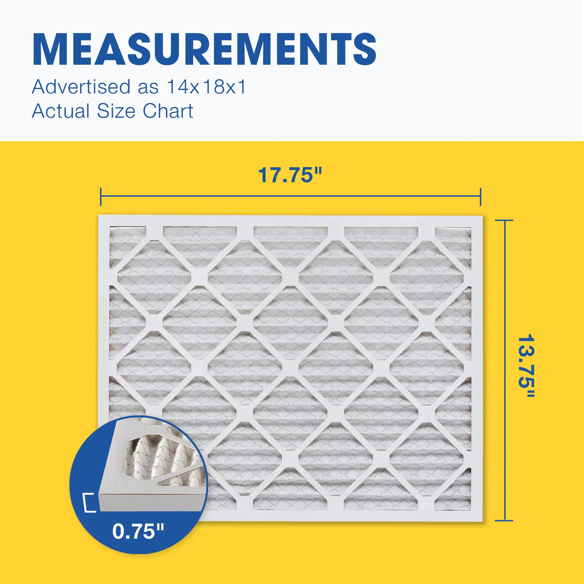Air AC Filter, Pleated MERV Furnace 14x18x1 Aerostar 8 Filter, Pack Air 6