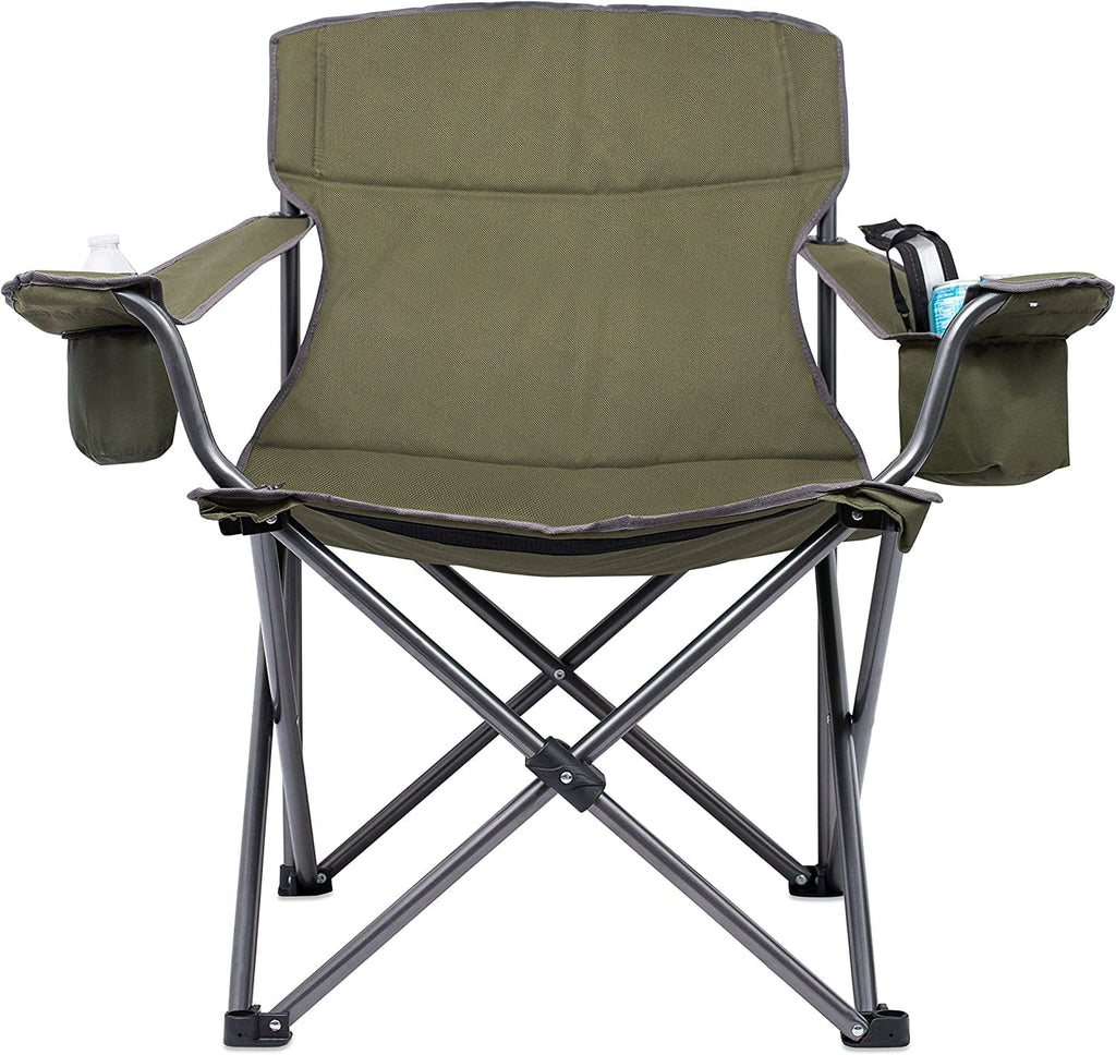 Best Bag Chair Camping Insulated Case Folding - Cooler XL - Duty - Green - - - - Wide Holder Cup Internet's Padded Extra Outdoor Quad Sports - Heavy Carrying Beach - -