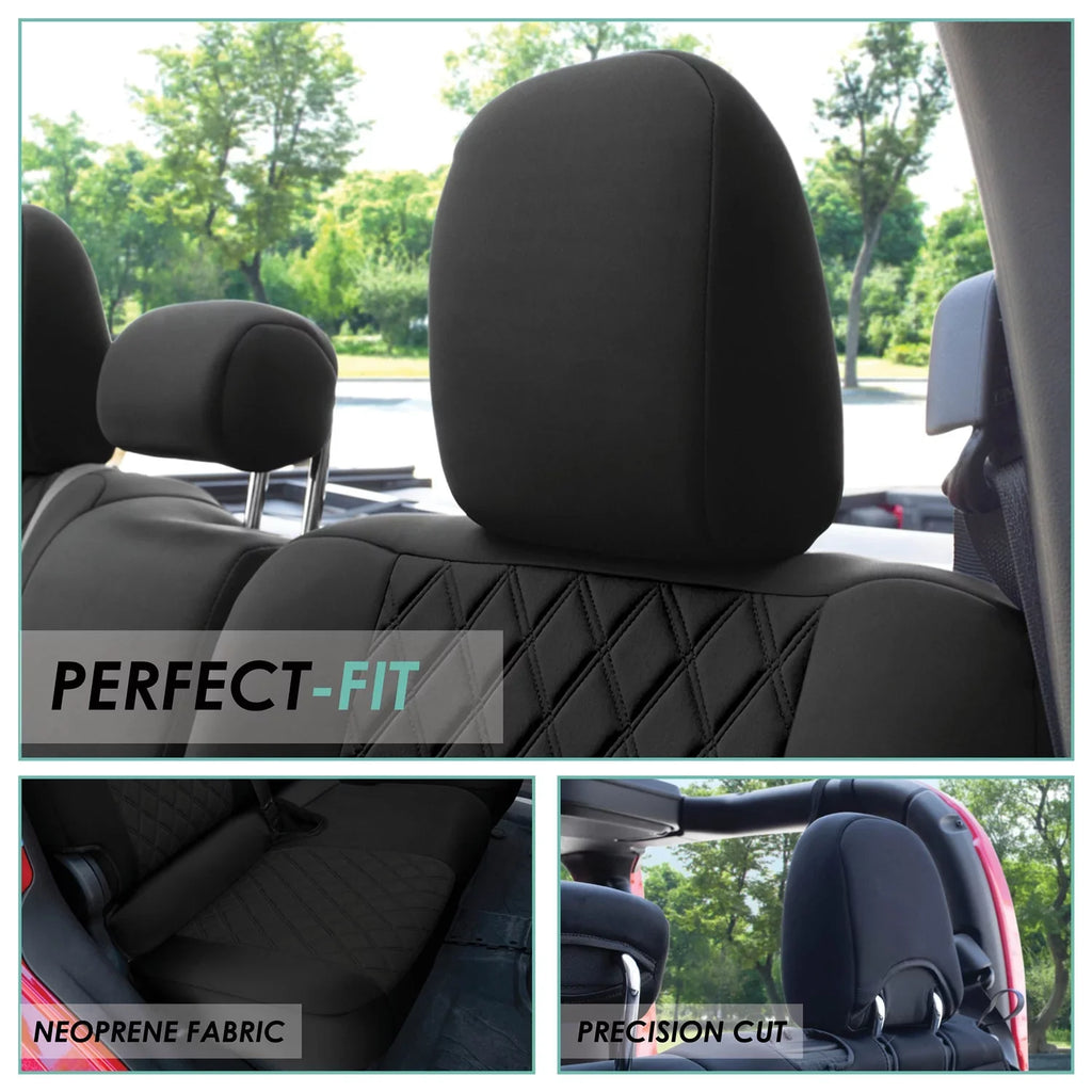 Air Group Covers Neoprene Black Seat 2020-2024 with Rear Custom Fit Gladiator, Car FH Freshener Jeep for Set