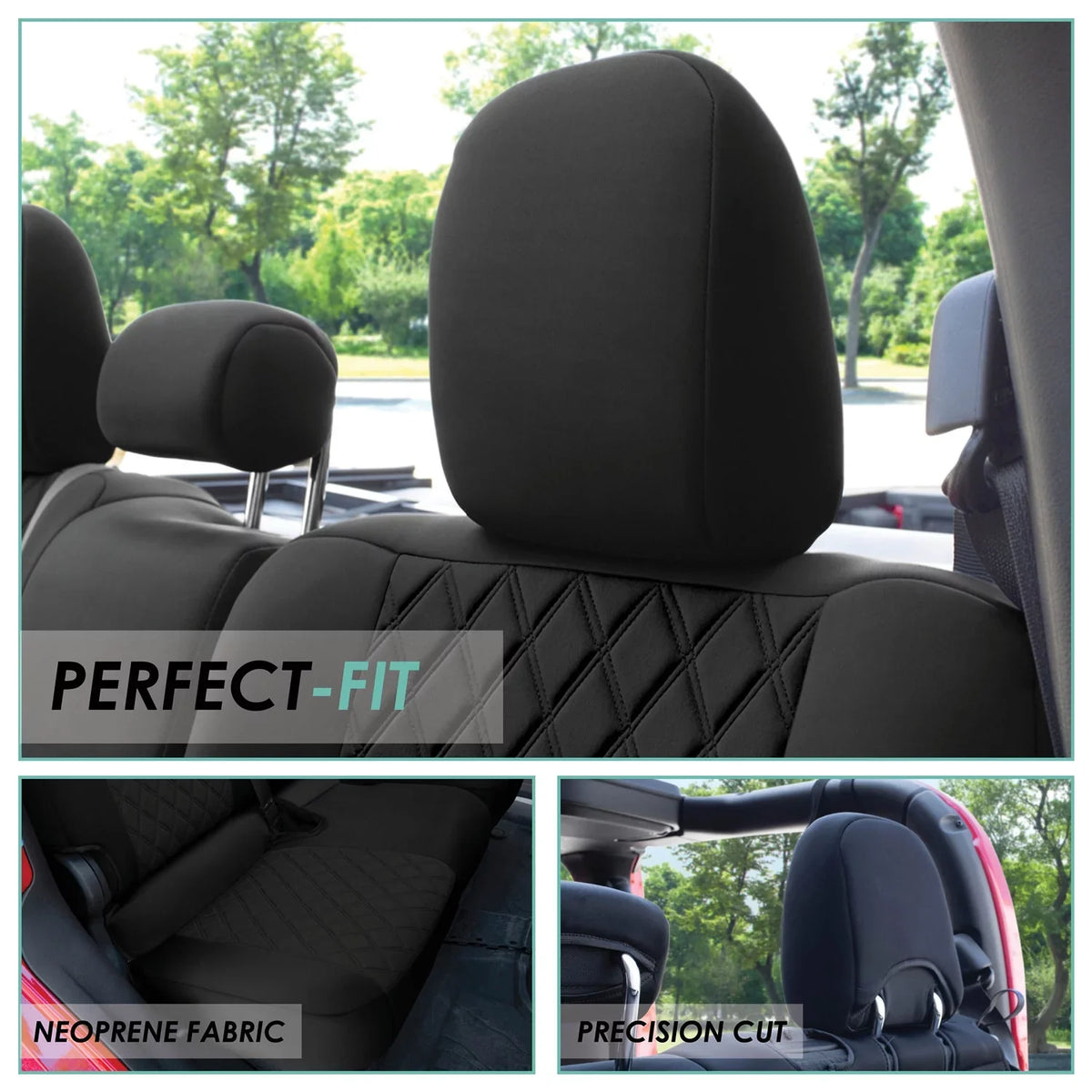 Air Group Covers Neoprene Black Seat 2020-2024 with Rear Custom Fit Gladiator, Car FH Freshener Jeep for Set