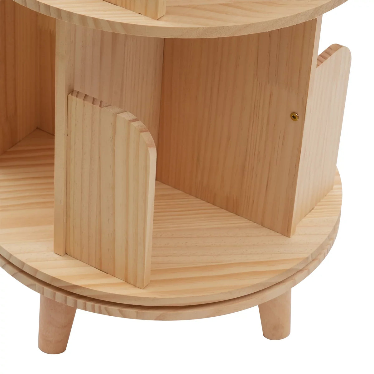 Table Standing YIYIBYUS Floor Rotating Rack Wooden Night Stand Bookshelf Organizer Bookcase Storage Bedside