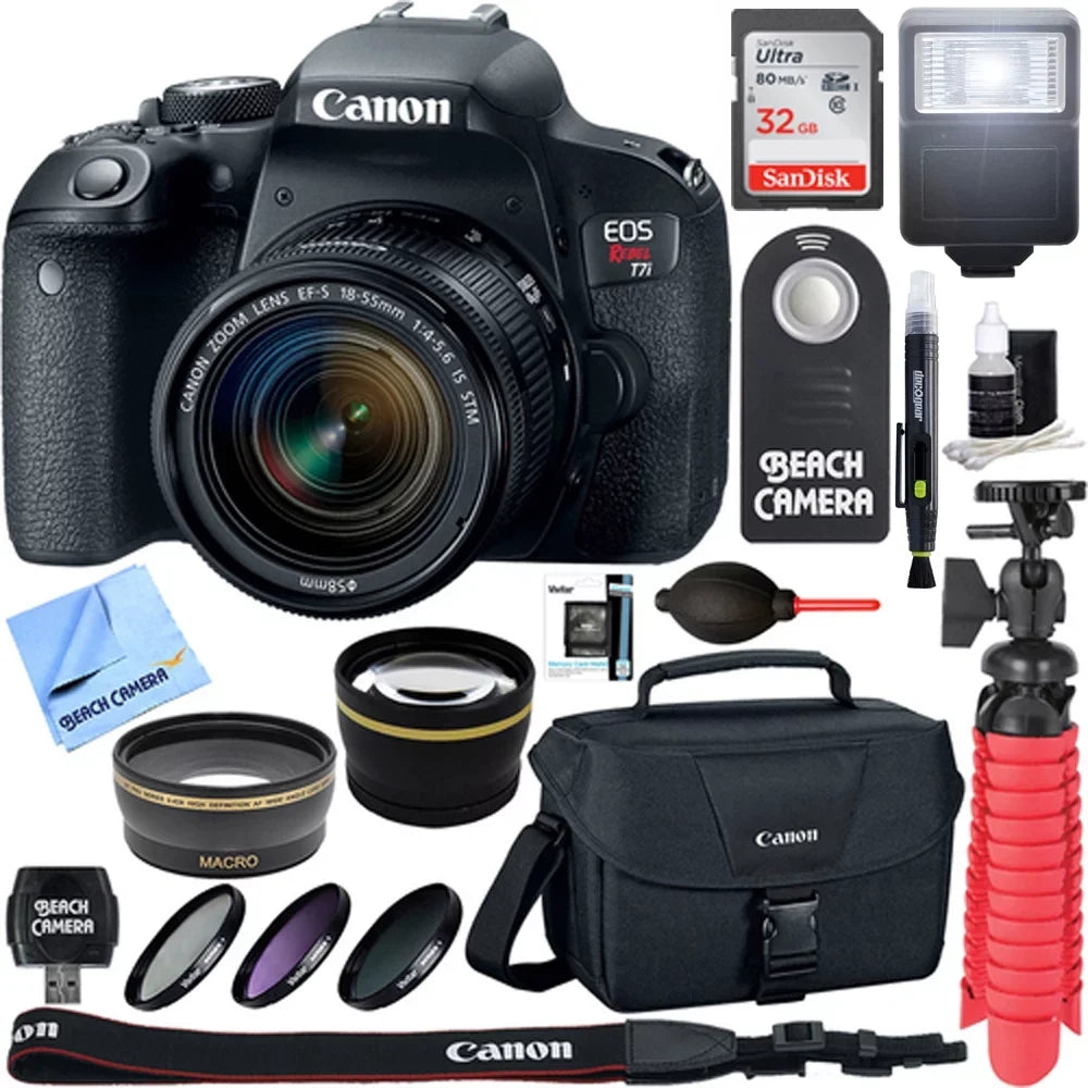 Lens Rebel Flash Memory T7i/800D with Kit 18-55mm EOS & Canon DSLR Camera