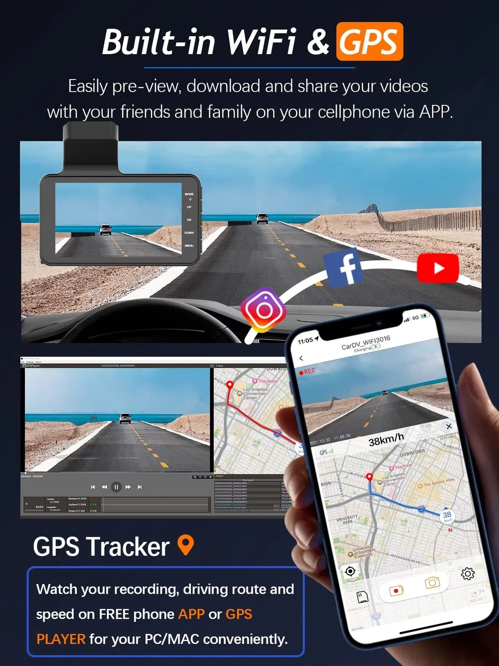 inch installation vision dash front HD and free recorder New night lens rear driving wholesale dual 4 camera